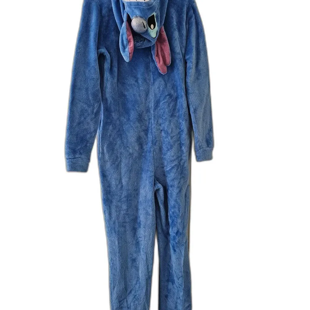 Disney Stitch One Piece Pajamas Women S Blue Lilo & Stitch Adult - Picture 3 of 9